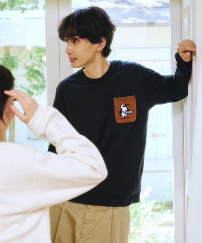 CHUMS × FREAK'S STORE／針織拼接口袋長袖T恤（日本聯名限定）