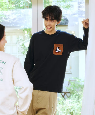 CHUMS × FREAK'S STORE／針織拼接口袋長袖T恤（日本聯名限定）