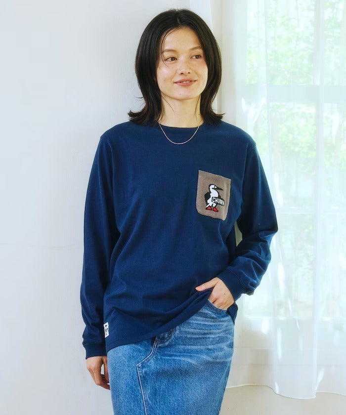 CHUMS × FREAK'S STORE／針織拼接口袋長袖T恤（日本聯名限定）