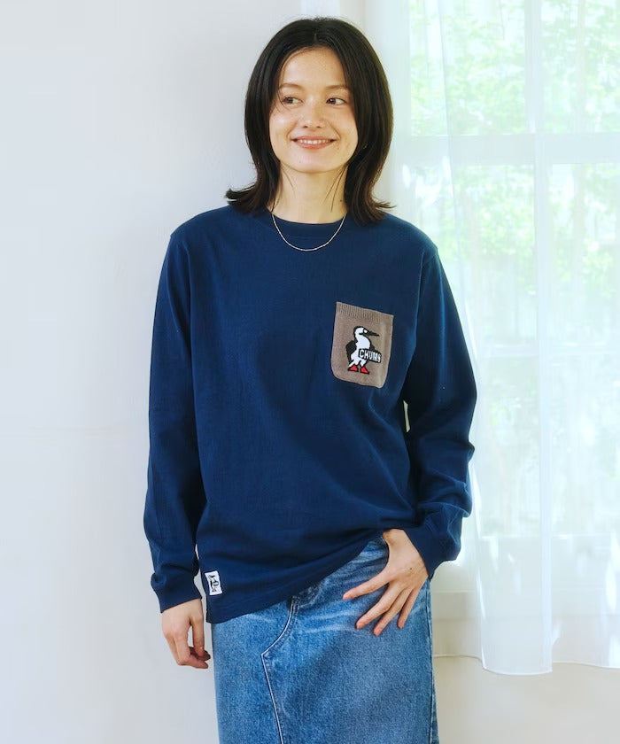 CHUMS × FREAK'S STORE／針織拼接口袋長袖T恤（日本聯名限定）