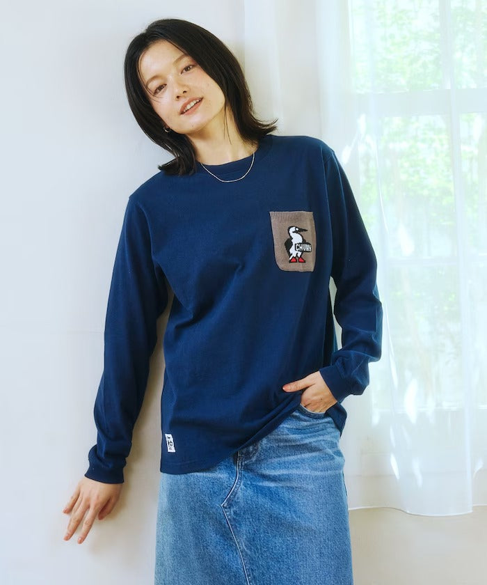 CHUMS × FREAK'S STORE／針織拼接口袋長袖T恤（日本聯名限定）