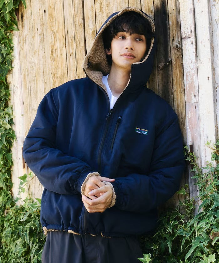 FREAK'S STORE / 雙面穿鋪毛連帽外套（一點式織標）