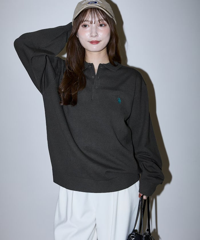 U.S. POLO ASSN. × PUBLUX / 刺繡Polo領針織衫（日本聯名限定）