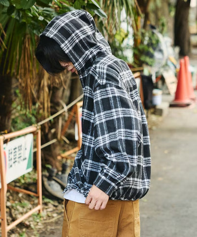 FREAK'S STORE／厚磅法蘭絨格紋連帽襯衫