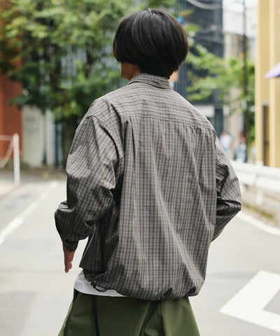 FREAK'S STORE / 標誌格紋半開襟襯衫（抽繩下擺）