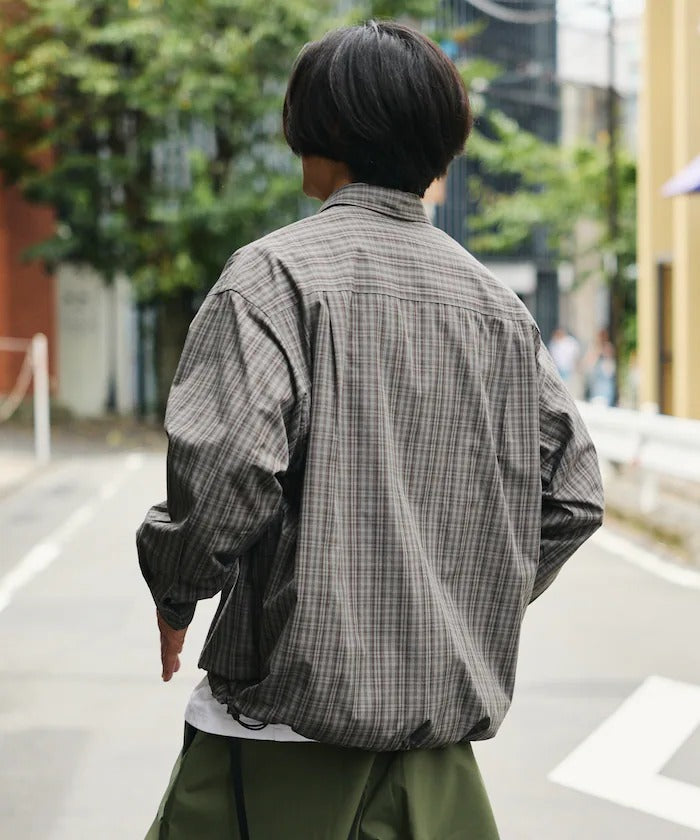 FREAK'S STORE / 標誌格紋半開襟襯衫（抽繩下擺）