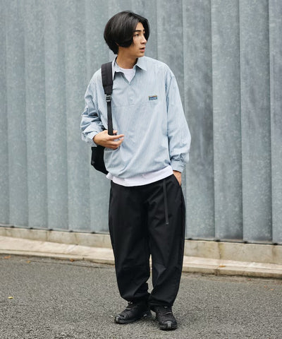 FREAK'S STORE / 標誌格紋半開襟襯衫（抽繩下擺）