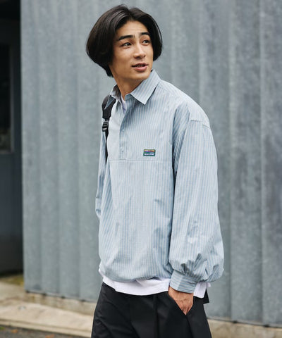 FREAK'S STORE / 標誌格紋半開襟襯衫（抽繩下擺）
