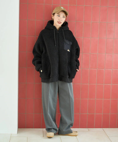 KELTY × FREAK'S STORE / 女裝 刷毛絨 連帽中長大衣外套（日本聯名限定）