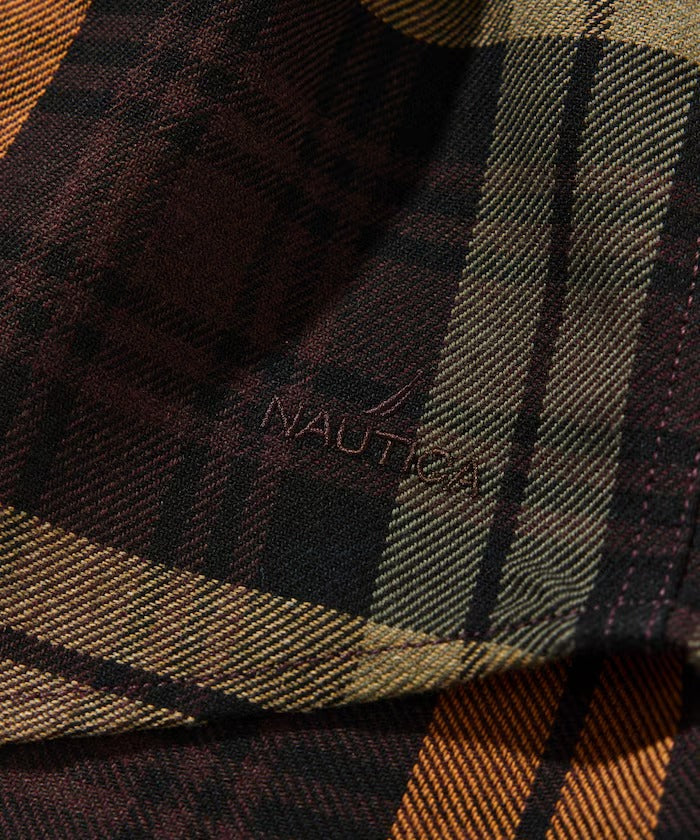 NAUTICA / 厚磅法蘭絨格紋寬鬆襯衫