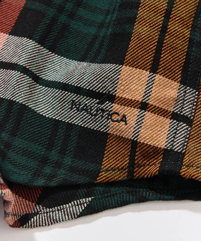 NAUTICA / 厚磅法蘭絨格紋寬鬆襯衫