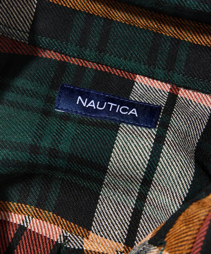 NAUTICA / 厚磅法蘭絨格紋寬鬆襯衫