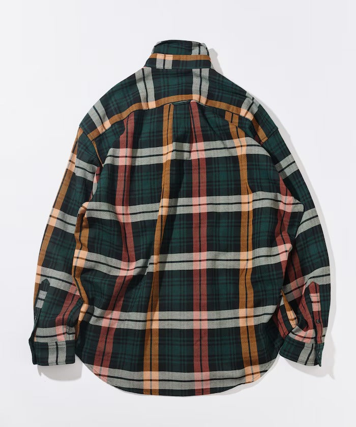 NAUTICA / 厚磅法蘭絨格紋寬鬆襯衫