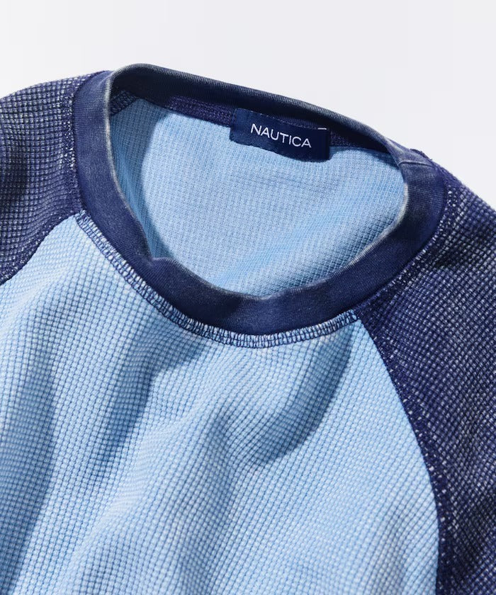NAUTICA / NYC印花刺繡 拉克蘭袖 華夫格 長袖T恤