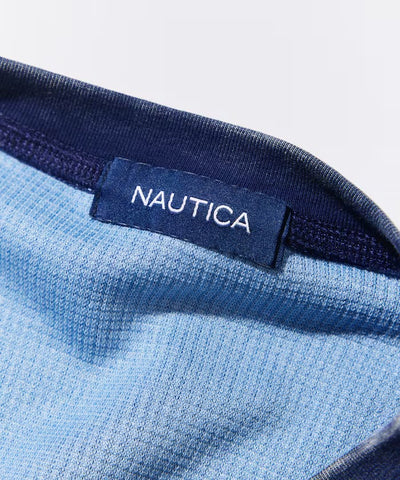 NAUTICA / NYC印花刺繡 拉克蘭袖 華夫格 長袖T恤