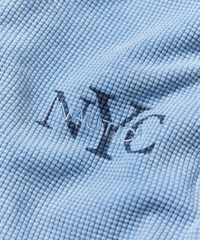 NAUTICA / NYC印花刺繡 拉克蘭袖 華夫格 長袖T恤