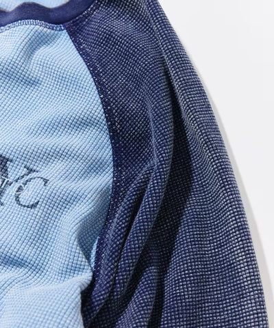 NAUTICA / NYC印花刺繡 拉克蘭袖 華夫格 長袖T恤