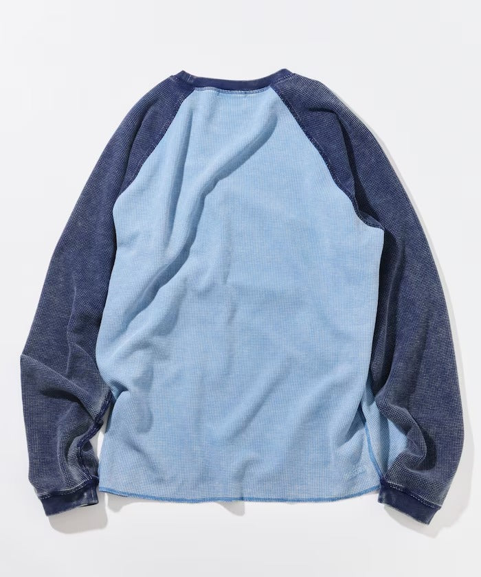 NAUTICA / NYC印花刺繡 拉克蘭袖 華夫格 長袖T恤