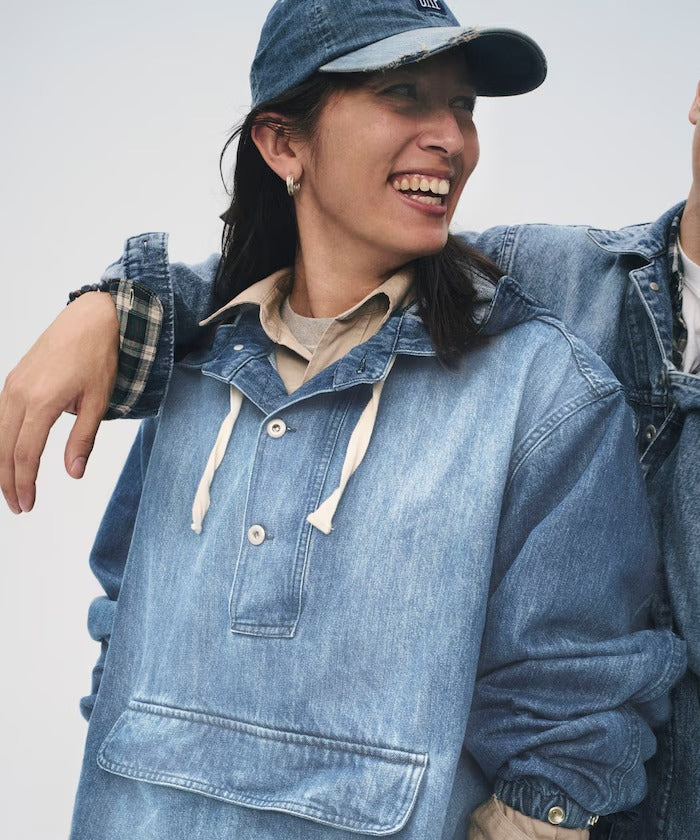 GAP × FREAK'S STORE / 丹寧半拉鍊套頭外套（日本聯名限定）