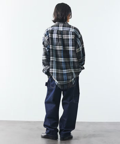 NAUTICA / 厚磅法蘭絨格紋寬鬆襯衫