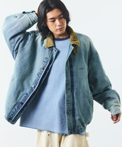 NAUTICA / 復古鋪棉燈芯絨領丹寧工裝外套