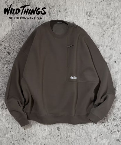 WILD THINGS × FREAK'S STORE / 小標 拉鍊口袋 圓領衫（日本聯名限定）