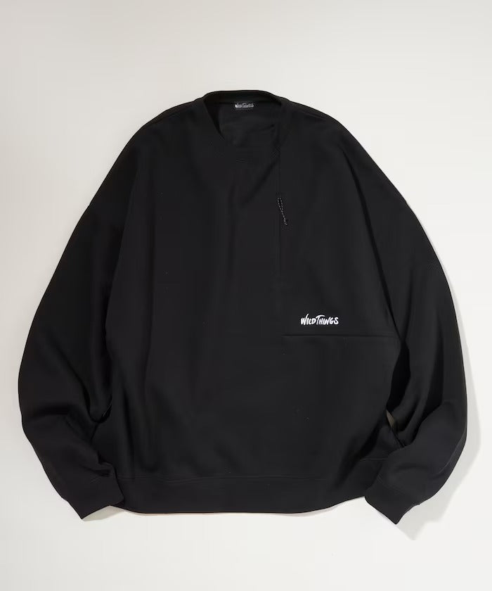 WILD THINGS × FREAK'S STORE / 小標 拉鍊口袋 圓領衫（日本聯名限定）