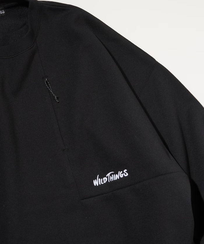 WILD THINGS × FREAK'S STORE / 小標 拉鍊口袋 圓領衫（日本聯名限定）