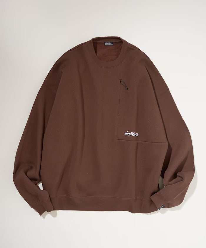 WILD THINGS × FREAK'S STORE / 小標 拉鍊口袋 圓領衫（日本聯名限定）
