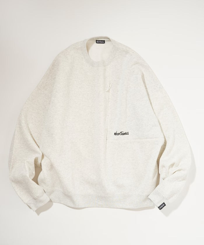 WILD THINGS × FREAK'S STORE / 小標 拉鍊口袋 圓領衫（日本聯名限定）