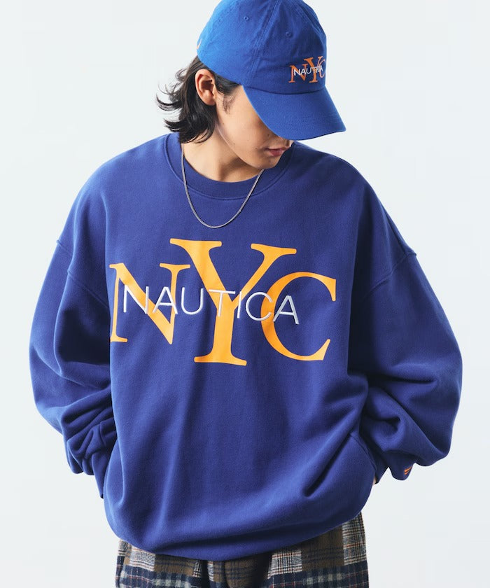NAUTICA / NYC 印花刺繡圓領厚棉 圓領衫