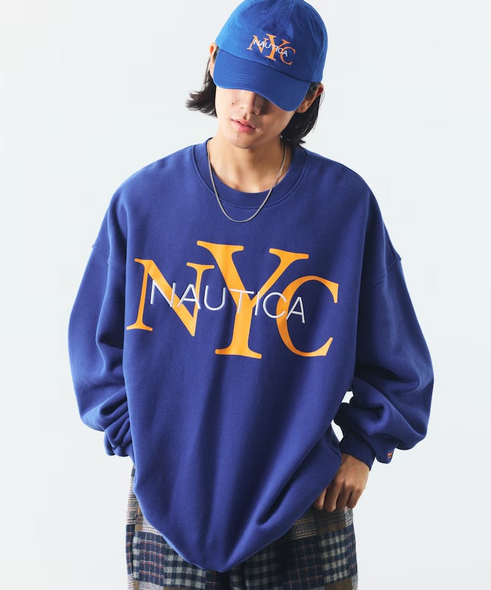NAUTICA / NYC 印花刺繡圓領厚棉 圓領衫