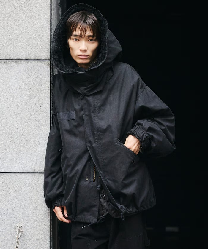 FREAK'S STORE / M65短版連帽軍裝大衣外套（毛絨連帽）