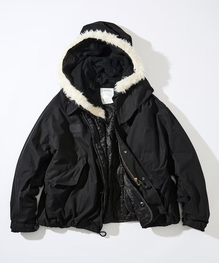 FREAK'S STORE / M65短版連帽軍裝大衣外套（毛絨連帽）
