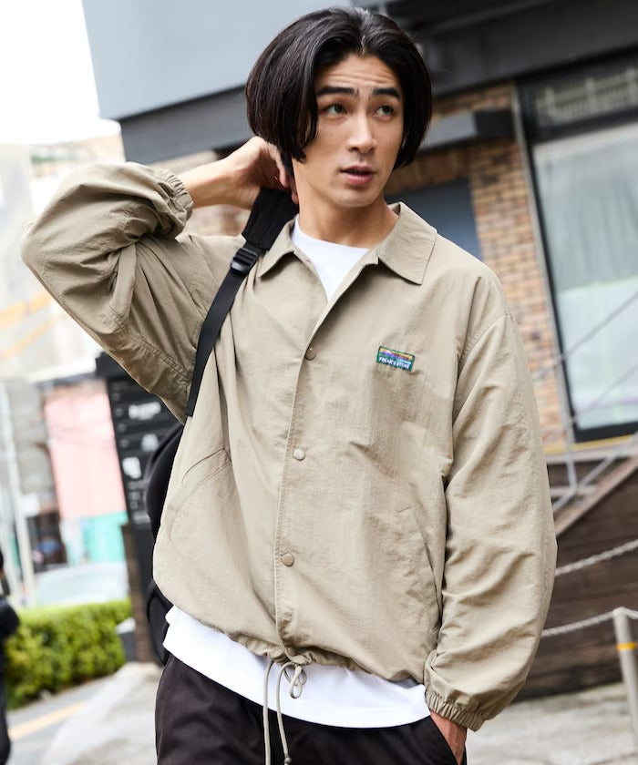 FREAK'S STORE / 標誌尼龍教練外套（抽繩下擺）