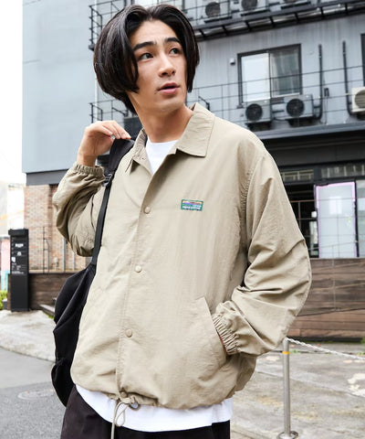 FREAK'S STORE / 標誌尼龍教練外套（抽繩下擺）