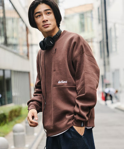WILD THINGS × FREAK'S STORE / 小標 拉鍊口袋 圓領衫（日本聯名限定）