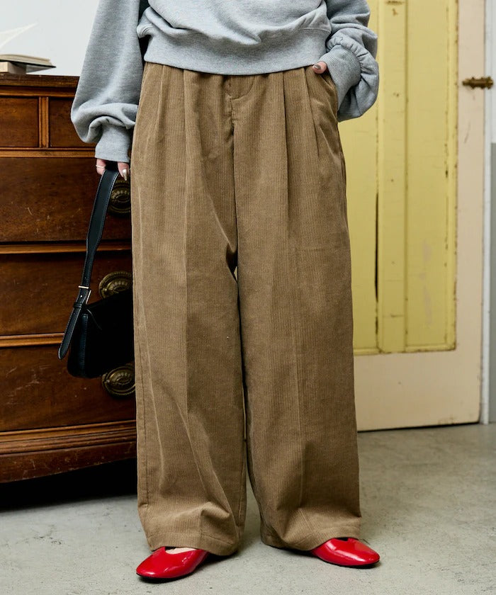 Dickies / 打褶寬版燈芯絨工作褲（日本聯名限定）