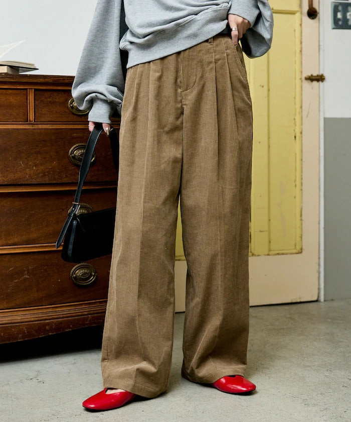 Dickies / 打褶寬版燈芯絨工作褲（日本聯名限定）
