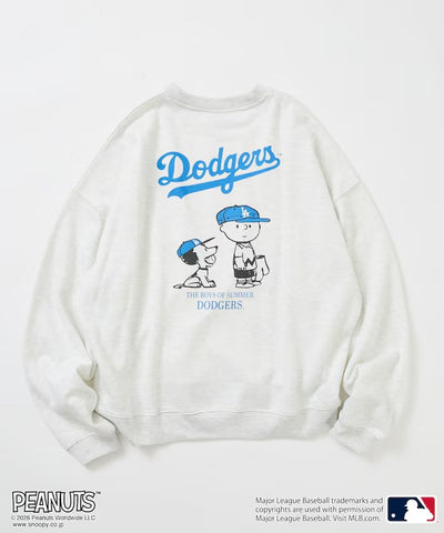 PEANUTS × MLB × FREAK'S STORE / 道奇隊背印大廓形 圓領衫（日本聯名限定）