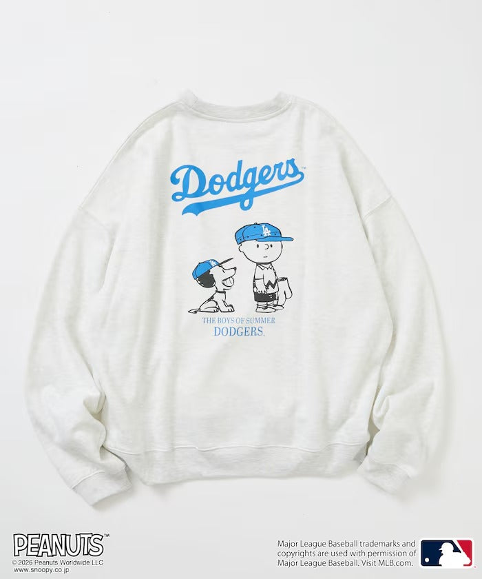 PEANUTS × MLB × FREAK'S STORE / 道奇隊背印大廓形 圓領衫（日本聯名限定）