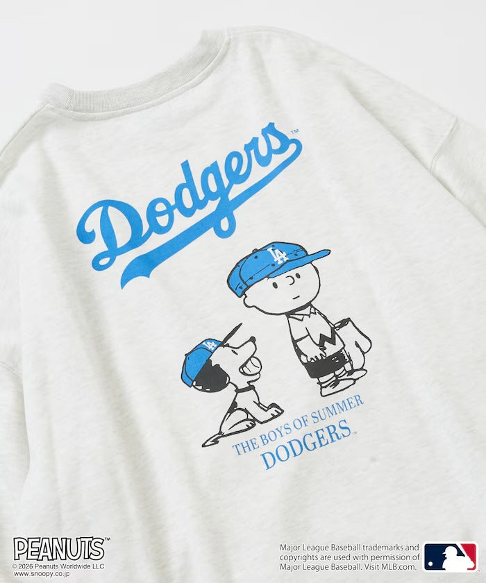PEANUTS × MLB × FREAK'S STORE / 道奇隊背印大廓形 圓領衫（日本聯名限定）