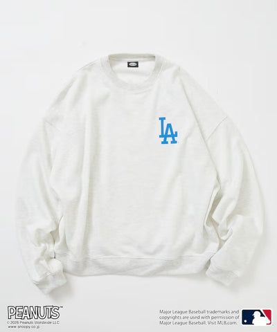 PEANUTS × MLB × FREAK'S STORE / 道奇隊背印大廓形 圓領衫（日本聯名限定）