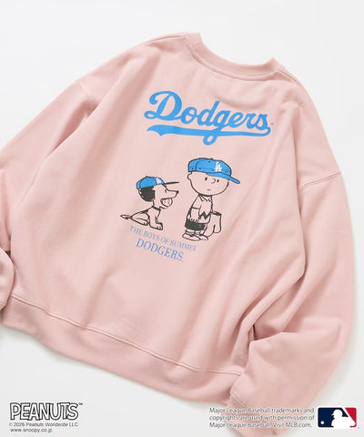 PEANUTS × MLB × FREAK'S STORE / 道奇隊背印大廓形 圓領衫（日本聯名限定）