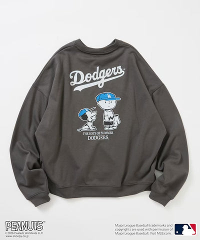 PEANUTS × MLB × FREAK'S STORE / 道奇隊背印大廓形 圓領衫（日本聯名限定）