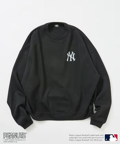 PEANUTS × MLB × FREAK'S STORE / 洋基隊背印大廓形 圓領衫（日本聯名限定）