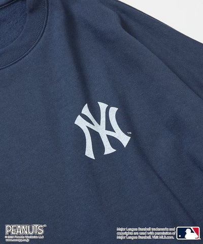 PEANUTS × MLB × FREAK'S STORE / 洋基隊背印大廓形 圓領衫（日本聯名限定）