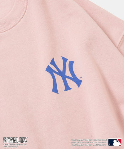 PEANUTS × MLB × FREAK'S STORE / 洋基隊背印大廓形 圓領衫（日本聯名限定）