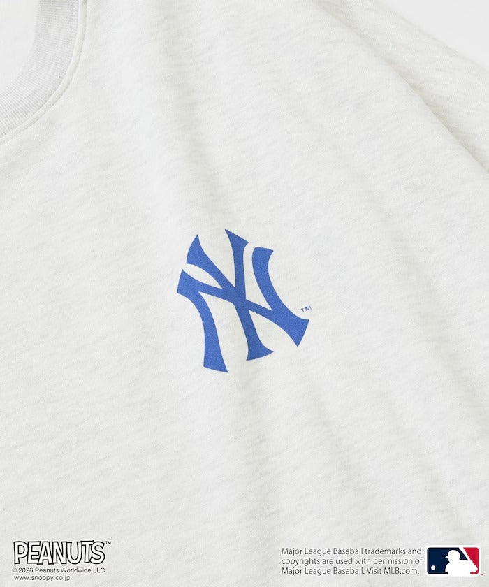 PEANUTS × MLB × FREAK'S STORE / 洋基隊背印大廓形 圓領衫（日本聯名限定）