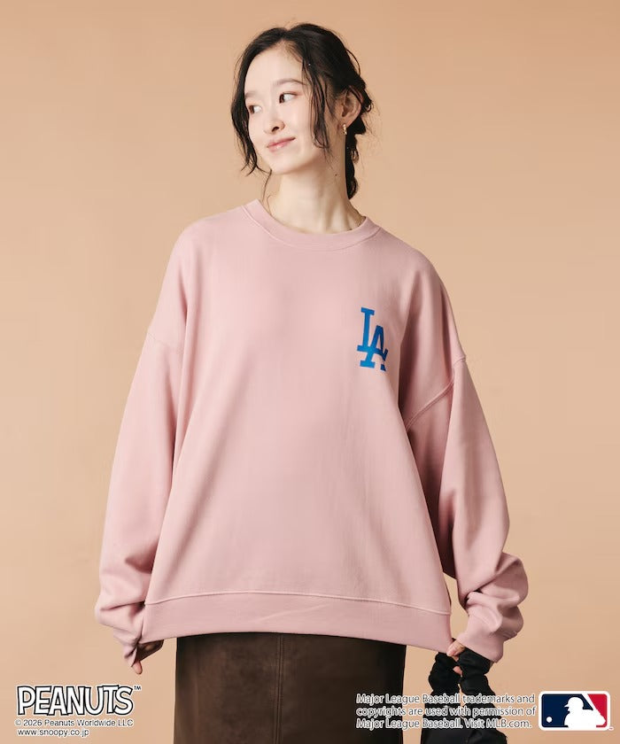 PEANUTS × MLB × FREAK'S STORE / 道奇隊背印大廓形 圓領衫（日本聯名限定）